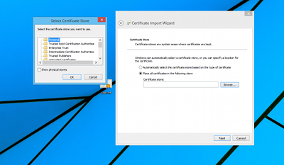 Certificate install IE 3