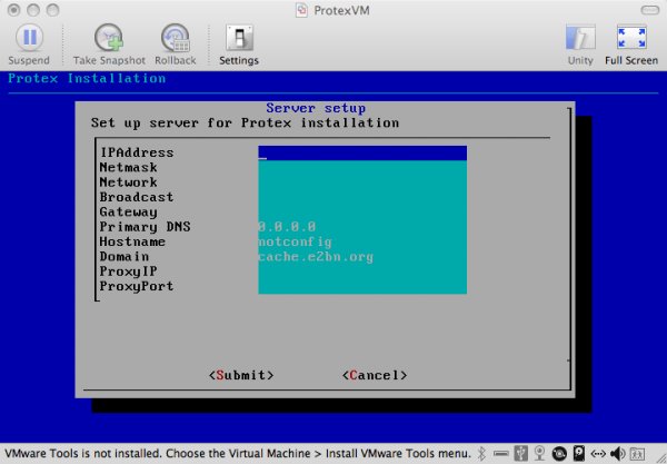 Setup network details