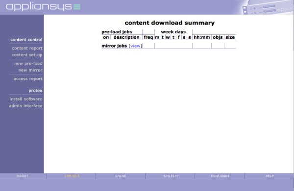 The Appliansys Content tab