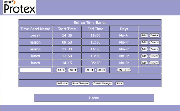 Setup timebands_2