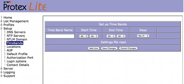 Setup timebands_1