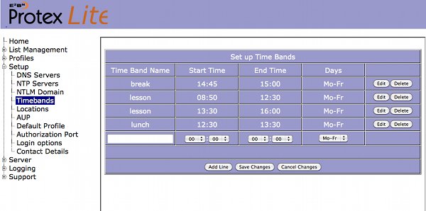Setup timebands_2